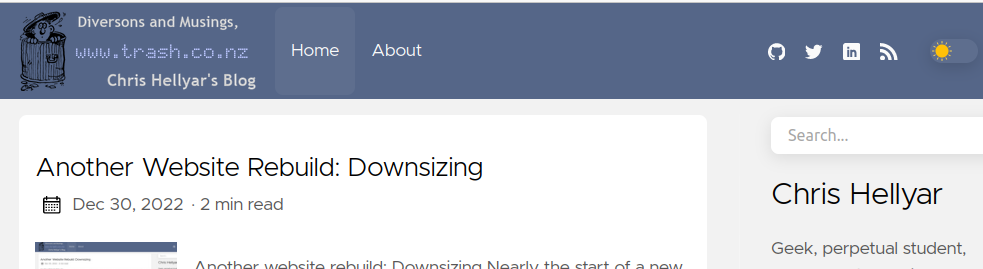 Another Website Rebuild: Downsizing